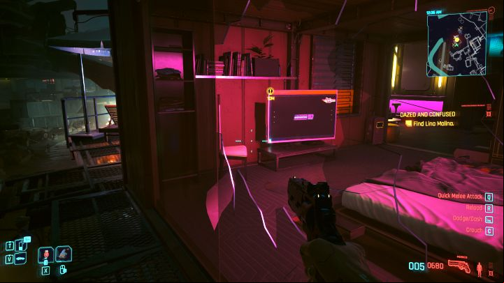 A group of bandits will appear in front of the entrance to Lina's building - you can deal with them or look for another way to avoid them - Cyberpunk Phantom Liberty: Dazed and Confused - walkthrough - Side quests - Cyberpunk 2077 Guide
