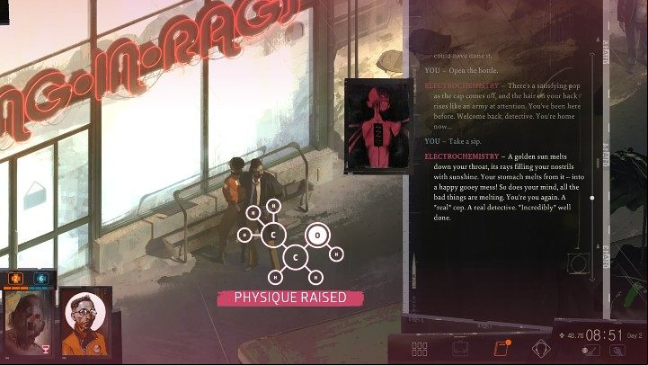 A variety of alcohol types can be purchased, for example, at the Frittte kiosk - Disco Elysium: Find booze and drink it - walkthrough - Drugs - Disco Elysium Guide