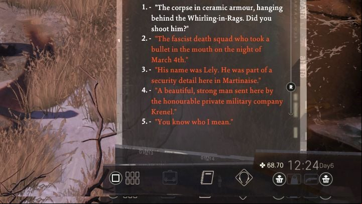 During the conversation you can find out, among other things, about the long stay of the Deserter on the island and about his previous murders - Disco Elysium: Extract a confession from The Deserter - walkthrough - Ruby and the shooter - Disco Elysium Guide