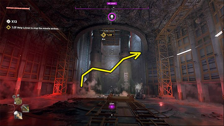 After reaching the rocket silo, you have to start climbing the upper balconies - Dying Light 2: Wich ending to choose? - Important Choices - Dying Light 2 Guide