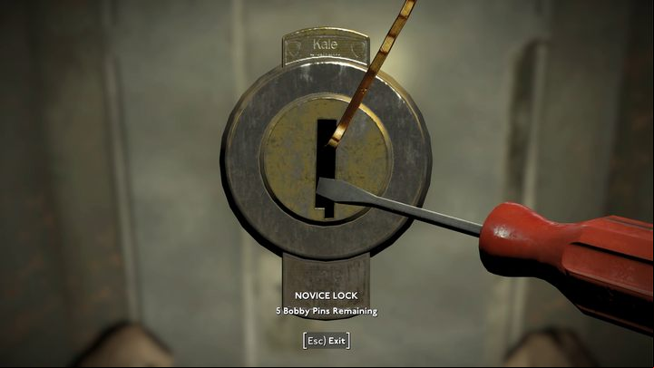 At the end of the corridor you will find a locked door, which you can try to open with a lockpick - Fallout London: How to escape the facility? - Transition description - Fallout London Guide