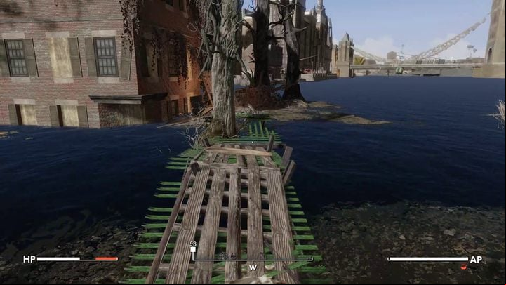 The age to the crane is located west of the Ferryman's dock - Fallout London: Where to find Archie in Rotherhithe (Lands of the Seraph quest)? - Transition description - Fallout London Guide