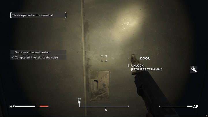 As you enter, you will hear disturbing sounds coming from the room on the right - Fallout London: Where to find Archie in Rotherhithe (Lands of the Seraph quest)? - Transition description - Fallout London Guide