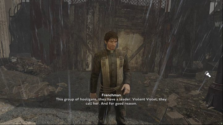 Frenchman will ask you to eliminate the leader of the local gang - Violent Violet - Fallout London: How to get to St. Pauls Sanctuary? - Transition description - Fallout London Guide