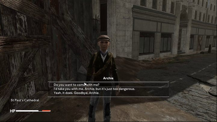 After crossing the gates of the Sanctuary, Archie will automatically start a conversation with you, during which you will be able to decide about his fate - Fallout London: How to get to St. Pauls Sanctuary? - Transition description - Fallout London Guide
