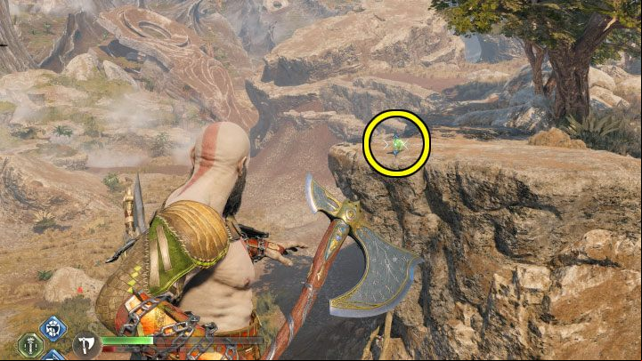 This raven is found on the rocks east from the dwarven store - initially, it is on the other side of the chasm, and then (after opening the dam) you may find it on the other side of the river - God of War Ragnarok: The Plains, Vanaheim - secrets, collectibles - Vanaheim - God of War Ragnarok Guide