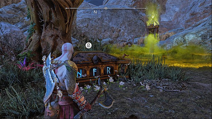 Nornir Chest #2 is located in the north-western part of the region - as a reminder (we described the action in the aforementioned collectible), you need to hit the poisonous plant with the Axe and raise the gate - God of War Ragnarok: The Plains, Vanaheim - secrets, collectibles - Vanaheim - God of War Ragnarok Guide