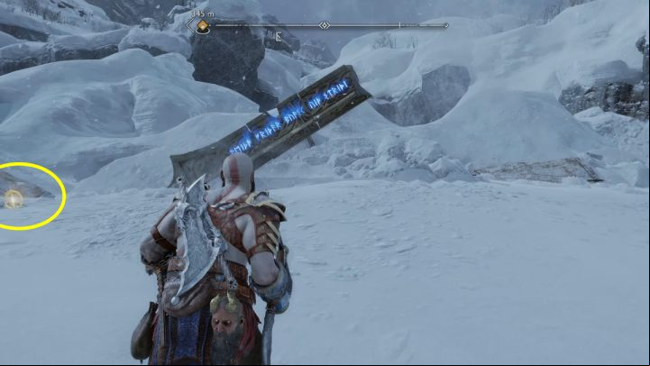 The spear in question is not far from the bridge - God of War Ragnarok: Lake of Nine, Midgard - secrets, collectibles - Midgard - God of War Ragnarok Guide