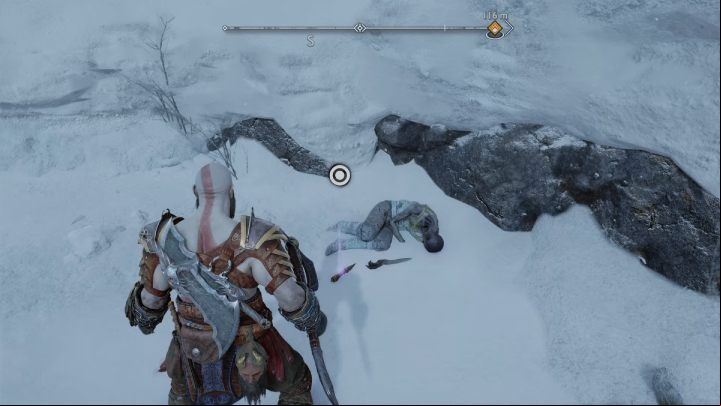 Climb the snowy stairs to the very top - God of War Ragnarok: Lake of Nine, Midgard - secrets, collectibles - Midgard - God of War Ragnarok Guide
