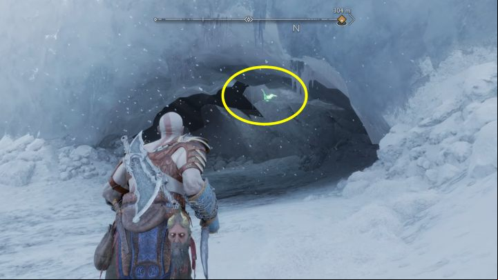 You can find him in a small icy cave - God of War Ragnarok: Lake of Nine, Midgard - secrets, collectibles - Midgard - God of War Ragnarok Guide