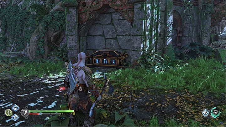 The Nornir Chest is located in the southern part of the Jungle, accessible only after opening the dam - God of War Ragnarok: The Jungle, Vanaheim - secrets, collectibles - Vanaheim - God of War Ragnarok Guide