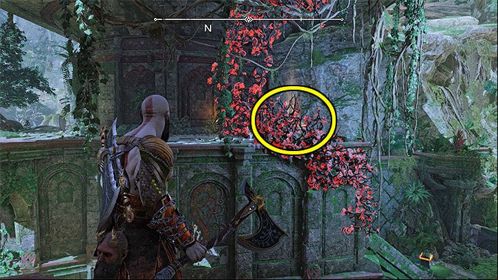 This chest is located on the shelf underneath the dragon's lair, in the eastern part of the Jungle (accessible only after opening the dam) - God of War Ragnarok: The Jungle, Vanaheim - secrets, collectibles - Vanaheim - God of War Ragnarok Guide