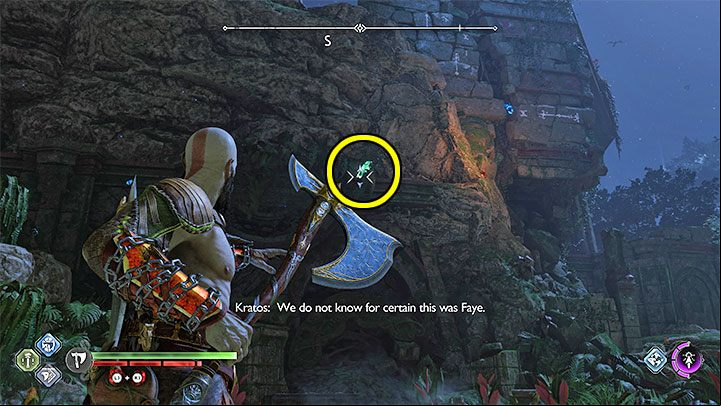This raven can be found on the rocks in the eastern part of the Jungle - God of War Ragnarok: The Jungle, Vanaheim - secrets, collectibles - Vanaheim - God of War Ragnarok Guide