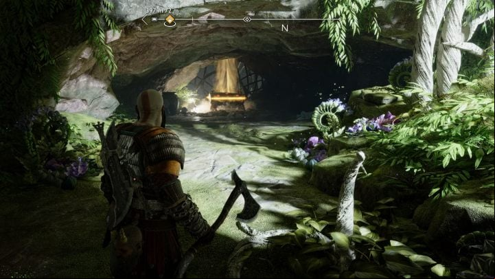 ing through the first corridors of the temple, turn left and jump down to the lowest level of the building - God of War Ragnarok: Temple of Light, Alfheim - secrets, collectibles - Alfheim - God of War Ragnarok Guide