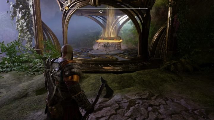 The chest is on a raised platform - God of War Ragnarok: Temple of Light, Alfheim - secrets, collectibles - Alfheim - God of War Ragnarok Guide