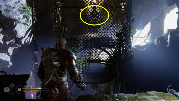 Raise the crystal 3 levels up and, without letting go of the lever, hit the white marble ball above the chest with the axe - God of War Ragnarok: Temple of Light, Alfheim - secrets, collectibles - Alfheim - God of War Ragnarok Guide