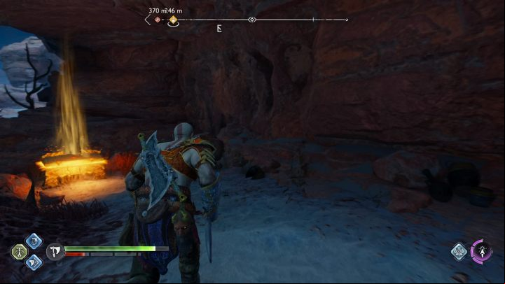 You have to first remove all red nodes blocking access to the chest - God of War Ragnarok: The Forbidden Sands, Alfheim - secrets, collectibles - Alfheim - God of War Ragnarok Guide