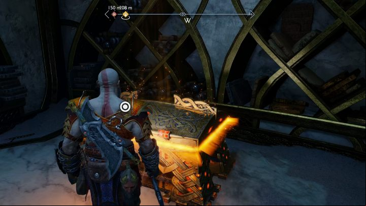 You will find the chest on the second floor of the building, next to the treasure map - God of War Ragnarok: The Forbidden Sands, Alfheim - secrets, collectibles - Alfheim - God of War Ragnarok Guide