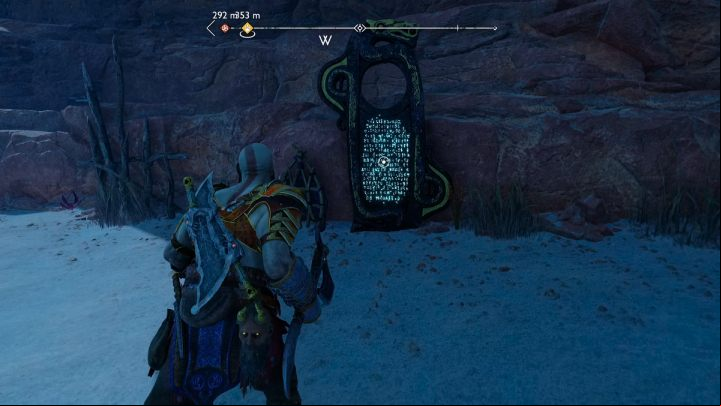Jump on the rock and read the runes by the elves' corpses - God of War Ragnarok: The Forbidden Sands, Alfheim - secrets, collectibles - Alfheim - God of War Ragnarok Guide