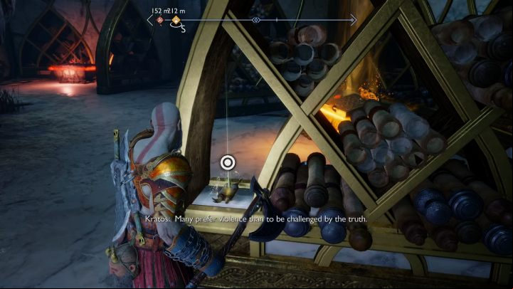 The Treasure Map is on the upper floor of the building next to the Legendary Chest - God of War Ragnarok: The Forbidden Sands, Alfheim - secrets, collectibles - Alfheim - God of War Ragnarok Guide