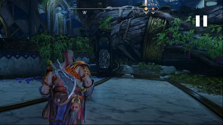 The collectible is on the upper floor of the building - God of War Ragnarok: The Forbidden Sands, Alfheim - secrets, collectibles - Alfheim - God of War Ragnarok Guide