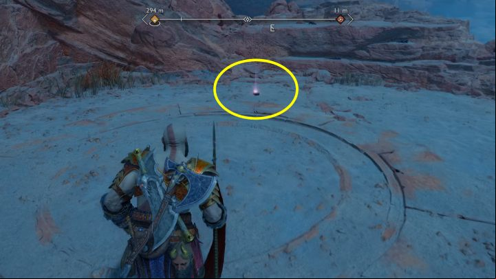 Jump on the rock and break through the weak spot - God of War Ragnarok: The Forbidden Sands, Alfheim - secrets, collectibles - Alfheim - God of War Ragnarok Guide