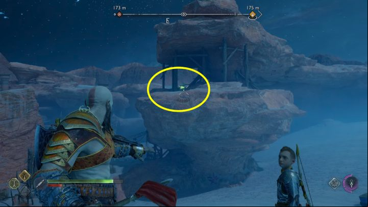 The Raven sits on a rock - God of War Ragnarok: The Forbidden Sands, Alfheim - secrets, collectibles - Alfheim - God of War Ragnarok Guide