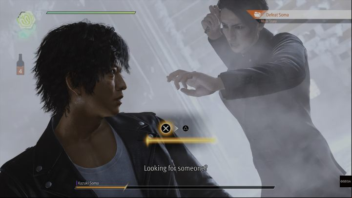 When Soma has taken enough damage and his health bar is almost empty, an animation will play where you will have to perform a quick time event to hit him one last time - Lost Judgment: Final Chapter, Darkest Before the Dawn - walkthrough - Main Storyline - Lost Judgment Guide