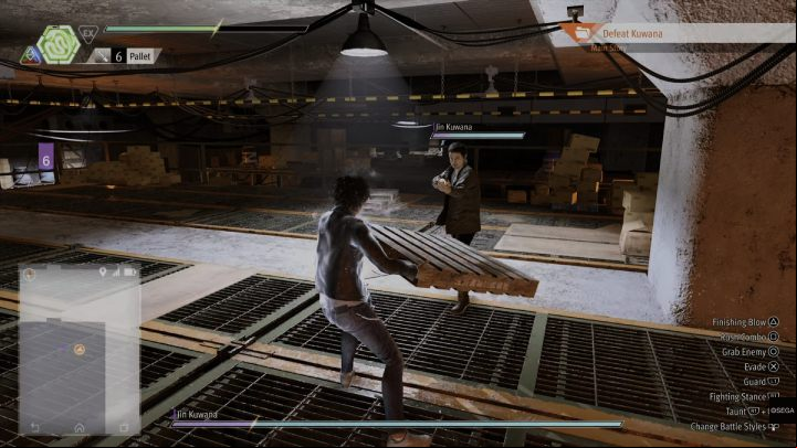 After a while, the fight will move to the upper part of the warehouse - Lost Judgment: Final Chapter, Darkest Before the Dawn - walkthrough - Main Storyline - Lost Judgment Guide