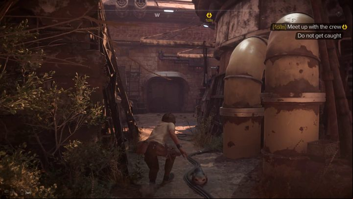 After the story cut-scene ends, your new task will be to sneak past the guards and meet a group of burglars - Star Wars Outlaws: Beginnings - walkthrough - Canto Bight - Star Wars Outlaws Guide