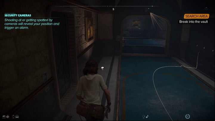 As you walk through the corridors, be careful not to enter the cameras' field of view - Star Wars Outlaws: Beginnings - walkthrough - Canto Bight - Star Wars Outlaws Guide