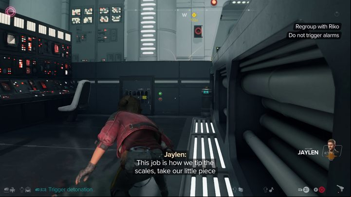 You will exit on the right side of the room, right next to the entrance to the next shaft - Star Wars Outlaws: Truth - walkthrough - Epilogue - Star Wars Outlaws Guide