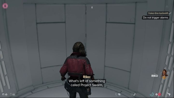 Go back to the opposite side of the room and get on the elevator that Riko called for you - Star Wars Outlaws: Truth - walkthrough - Epilogue - Star Wars Outlaws Guide
