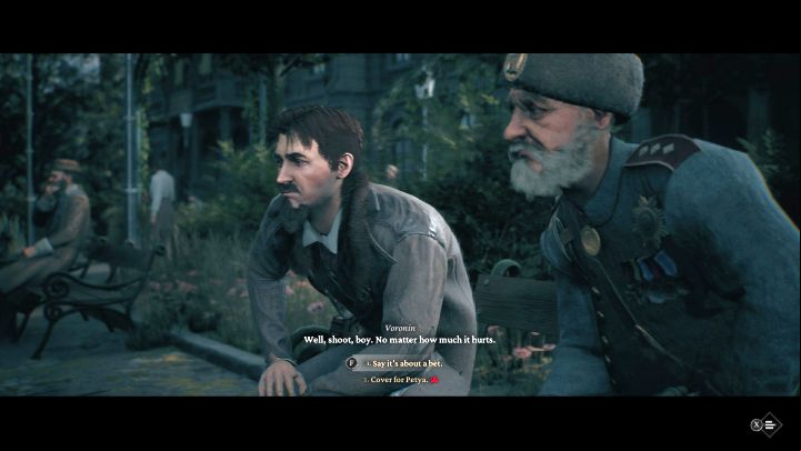 Return to the Police Station and talk to Voronin again (he is sitting on a bench) - The Thaumaturge: The Price of Friendship - Side quests - The Thaumaturge Guide