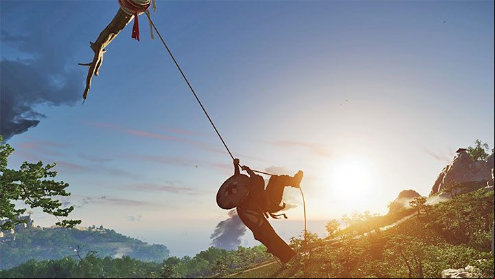 The grapple hook has three main uses - Ghost of Tsushima: How to get Grapple Hook? - Character development and equipment - Ghost of Tsushima Guide, Walkthrough