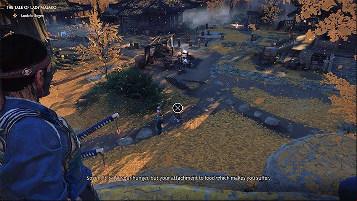 Find Lady Masako, talk to her, and follow to a nearby vantage point - Ghost of Tsushima: The Tale of Lady Masako walkthrough - Act 1 - Ghost of Tsushima Guide, Walkthrough