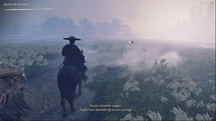 Get on the horse and start following Ryuzo - Ghost of Tsushima: Blood on the Grass walkthrough - Act 1 - Ghost of Tsushima Guide, Walkthrough