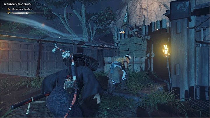 You shouldnt encounter any new enemies on your way to the north gate - Ghost of Tsushima: The Broken Blacksmith walkthrough - Act 1 - Ghost of Tsushima Guide, Walkthrough