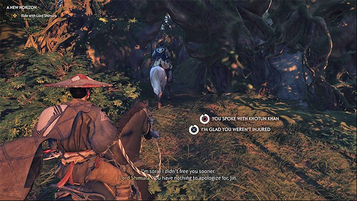 Follow Lord Shimura - Ghost of Tsushima: A New Horizon walkthrough - Act 2 - Ghost of Tsushima Guide, Walkthrough