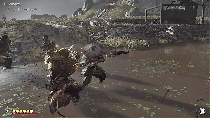 You can start attacking enemies from horseback, although nothing bad will happen if you willingly jump off it or if you are thrown off it after someone hits your horse - Ghost of Tsushima: A New Horizon walkthrough - Act 2 - Ghost of Tsushima Guide, Walkthrough