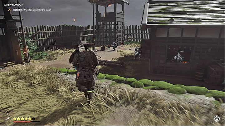 Enter through the main gate of Fort Ito - Ghost of Tsushima: A New Horizon walkthrough - Act 2 - Ghost of Tsushima Guide, Walkthrough