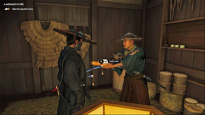 After reaching Umugi Bay, Jin is stopped by one of the guards, but does not have to fear any fighting as it is an allied location - Ghost of Tsushima: A Message In Fire walkthrough - Act 2 - Ghost of Tsushima Guide, Walkthrough