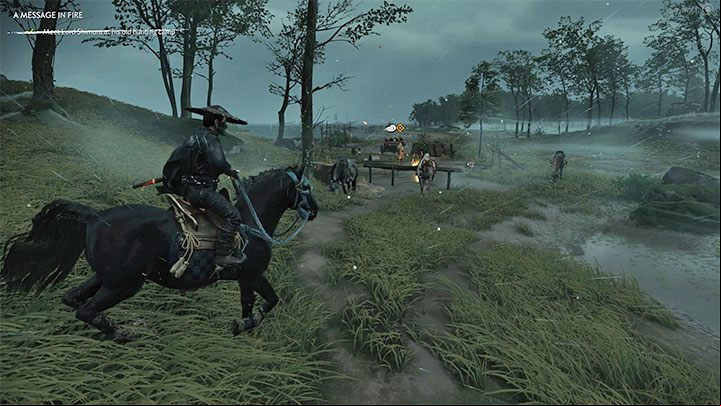 You can already leave Umugi Bay (by the same route you came or by using fast travel) - Ghost of Tsushima: A Message In Fire walkthrough - Act 2 - Ghost of Tsushima Guide, Walkthrough