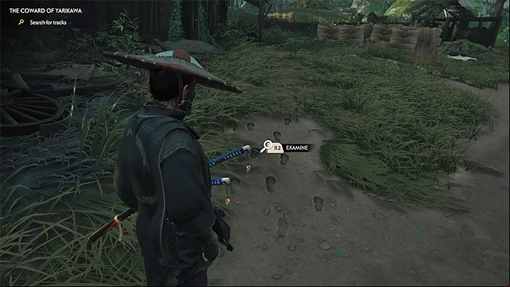 You will find a small path with footprints next to the murdered enemies - Ghost of Tsushima: The Coward of Yarikawa walkthrough - Act 2 - Ghost of Tsushima Guide, Walkthrough