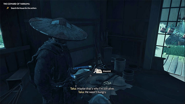 Enter the house where the bear was and search it - Ghost of Tsushima: The Coward of Yarikawa walkthrough - Act 2 - Ghost of Tsushima Guide, Walkthrough