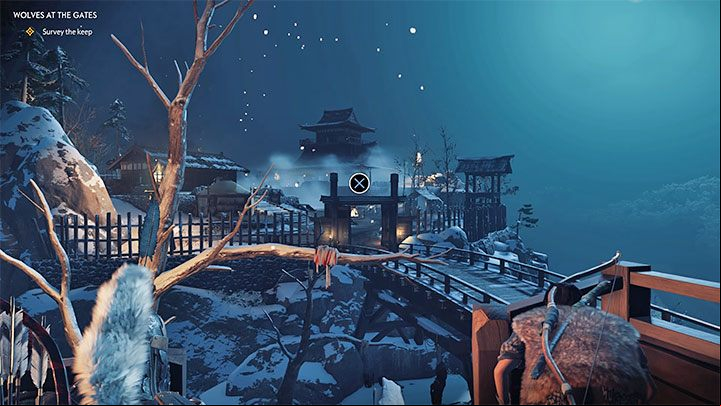 After dealing with the patrol, use the path they used and head to the unexplored parts of the fort - Ghost of Tsushima: Wolves at the Gates walkthrough - Act 3 - Ghost of Tsushima Guide, Walkthrough