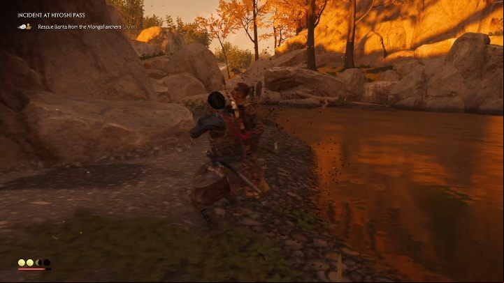 Single opponents stand right next to the river - Ghost of Tsushima: Incident at Hiyoshi walkthrough, Tales of Tsushima - Other tales - Ghost of Tsushima Guide, Walkthrough