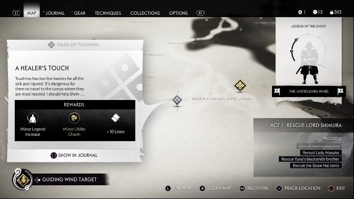 Where to start: Western part of the River Childs Wetlands - Ghost of Tsushima: A Healers Touch walkthrough, Tales of Tsushima - Other tales - Ghost of Tsushima Guide, Walkthrough