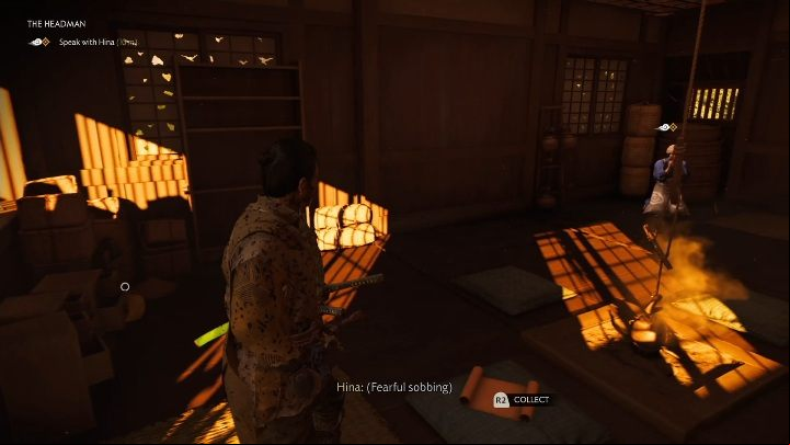 The quest ends when you release the woman and talk to the contractor - Ghost of Tsushima: The Hean walkthrough, A Masako Tale - A Masako Tale - Ghost of Tsushima Guide, Walkthrough