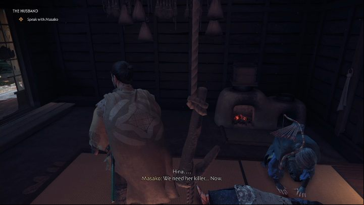 You start this quest by talking to Hina - Ghost of Tsushima: The Husband walkthrough, A Masako Tale - A Masako Tale - Ghost of Tsushima Guide, Walkthrough